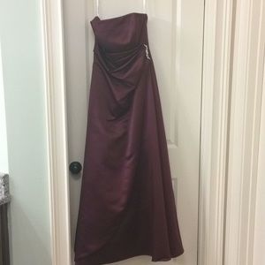 Davids bridal burgundy bridesmaid dress